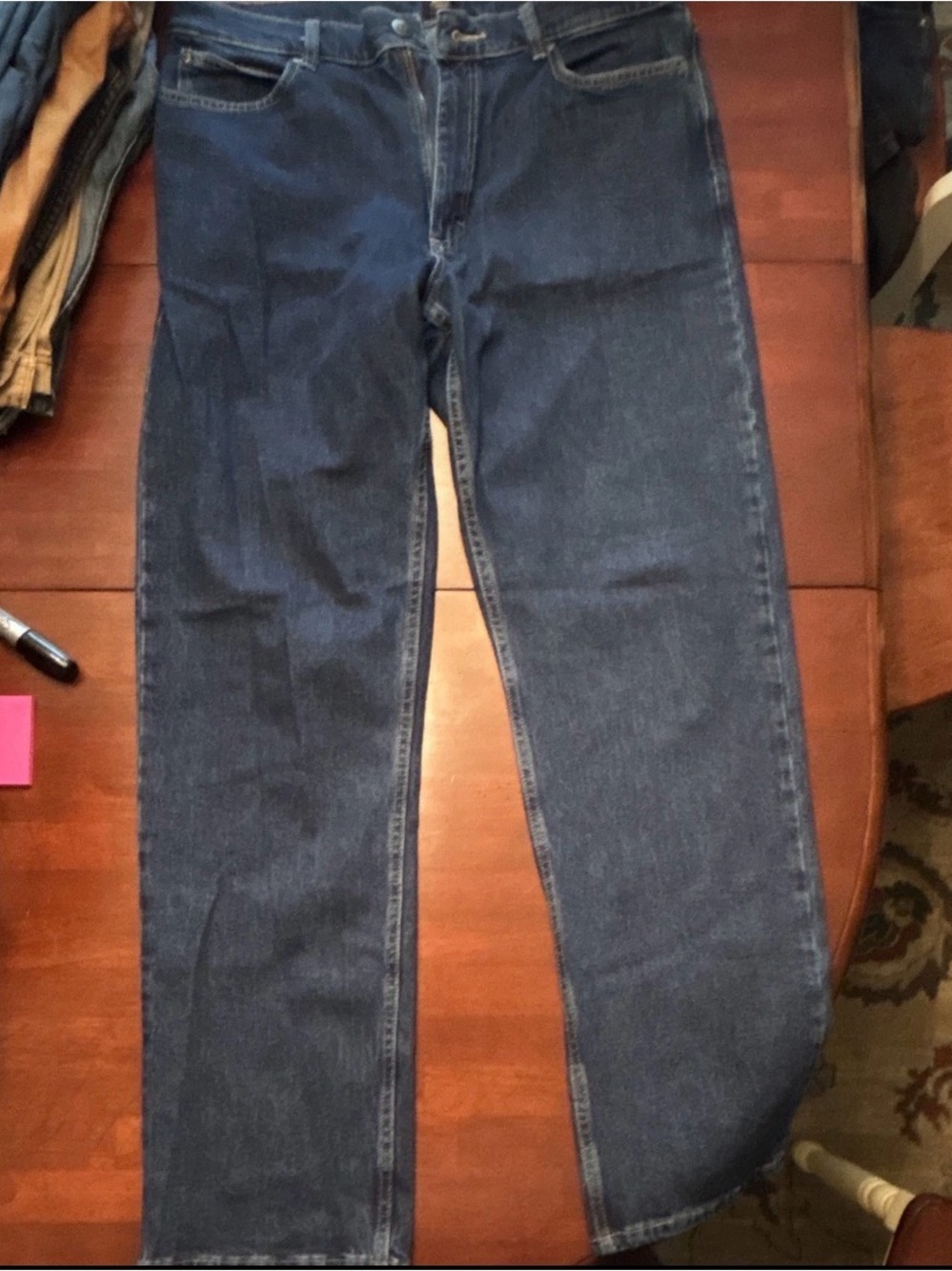 Lee Men's Relaxed Fit Jeans in Dark Blue Denim